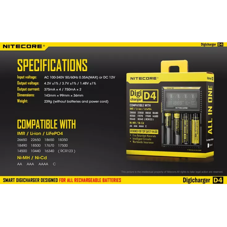Nitecore Digicharger D4 EU 2 Nitecore Digicharger D4 EU - Image 2
