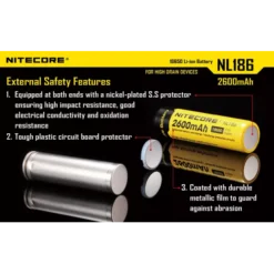Nitecore 18650 Li-ion Battery (2600mAh) NL1826 -Outdoor Gear Pro 2 248