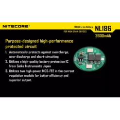 Nitecore 18650 Li-ion Battery (2600mAh) NL1826 -Outdoor Gear Pro 3 214