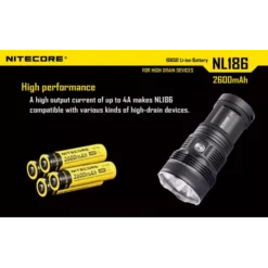 Nitecore 18650 Li-ion Battery (2600mAh) NL1826 -Outdoor Gear Pro 4 183