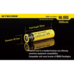 Nitecore 18650 Li-ion Battery (2600mAh) NL1826 -Outdoor Gear Pro 7 147