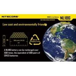 Nitecore 18650 Li-ion Battery (2600mAh) NL1826 -Outdoor Gear Pro 8 142