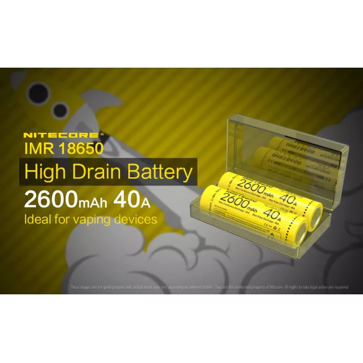Nitecore Flat Top IMR 18650 Li-Mn Battery 2600mAh 2 Nitecore Flat Top IMR 18650 Li-Mn Battery 2600mAh - Image 2