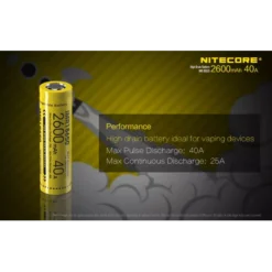 Nitecore Flat Top IMR 18650 Li-Mn Battery 2600mAh 13 Nitecore Flat Top IMR 18650 Li-Mn Battery 2600mAh -Outdoor Gear Pro NC IMR18650 2600 40A 3