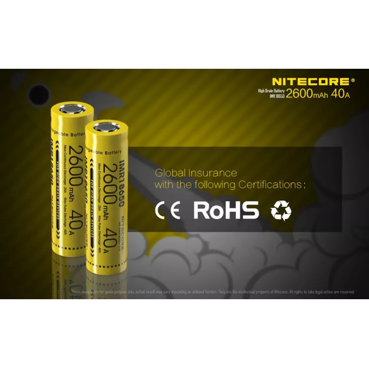 Nitecore Flat Top IMR 18650 Li-Mn Battery 2600mAh 6 Nitecore Flat Top IMR 18650 Li-Mn Battery 2600mAh - Image 6