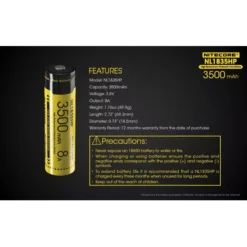 Nitecore 18650 Li-ion High Performance Battery (3500mAh) NL1835HP -Outdoor Gear Pro NL1835HP 9