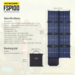 Nitecore FSP100 Foldable Solar Panel -Outdoor Gear Pro Nitecore FSP100 09
