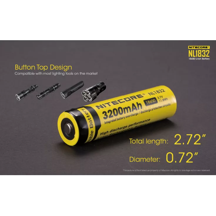 Nitecore 18650 Li-ion Battery (3200mAh) NL1832 6 Nitecore 18650 Li-ion Battery (3200mAh) NL1832 - Image 6