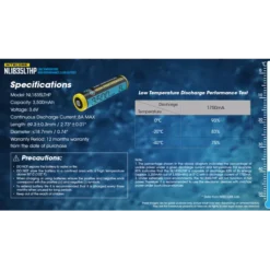 Nitecore NL1835LTHP Low Temperature 18650 3500mAh Li-ion Battery 21 Nitecore NL1835LTHP Low Temperature 18650 3500mAh Li-ion Battery -Outdoor Gear Pro Nitecore NL1835LTHP 10