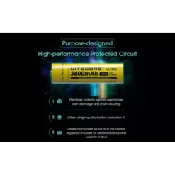 Nitecore 18650 Li-ion Battery (3600mAh) NL1836 14 Nitecore 18650 Li-ion Battery (3600mAh) NL1836 -Outdoor Gear Pro Nitecore NL1836 4