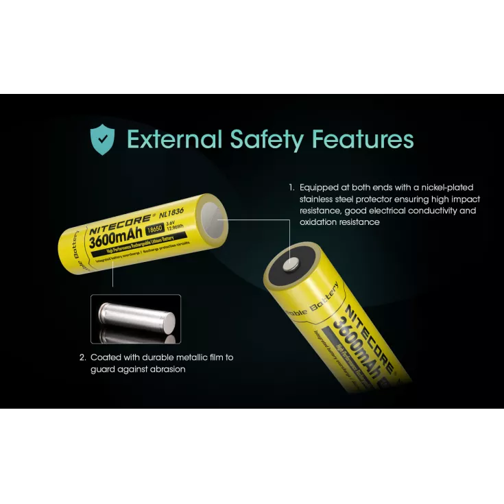 Nitecore 18650 Li-ion Battery (3600mAh) NL1836 6 Nitecore 18650 Li-ion Battery (3600mAh) NL1836 - Image 6