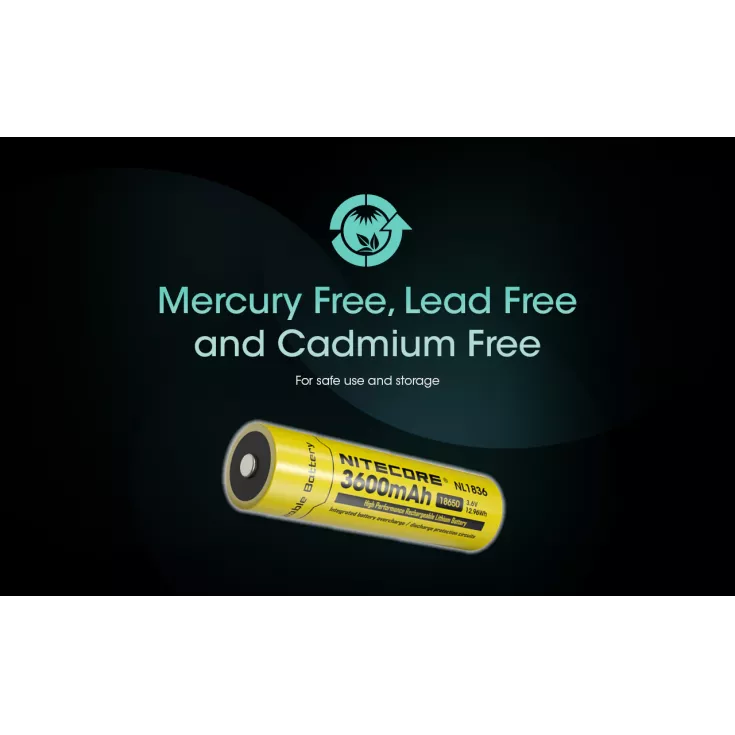 Nitecore 18650 Li-ion Battery (3600mAh) NL1836 7 Nitecore 18650 Li-ion Battery (3600mAh) NL1836 - Image 7