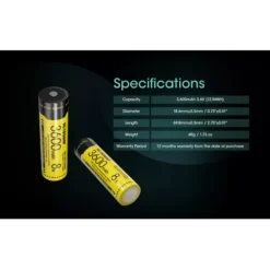 Nitecore 18650 Li-ion Battery (3600mAh) NL1836HP -Outdoor Gear Pro Nitecore NL1836HP 9