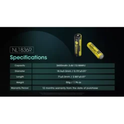 Nitecore NL1836R USB-C 18650 3600mAh Li-ion Battery 22 Nitecore NL1836R USB-C 18650 3600mAh Li-ion Battery -Outdoor Gear Pro Nitecore NL1836R 10