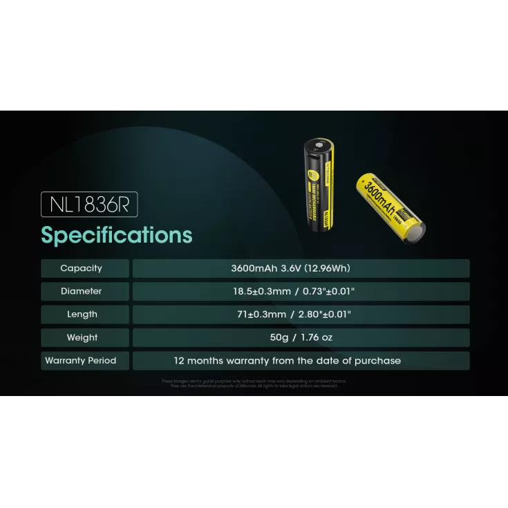 Nitecore NL1836R USB-C 18650 3600mAh Li-ion Battery 11 Nitecore NL1836R USB-C 18650 3600mAh Li-ion Battery - Image 11