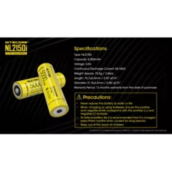 Nitecore 21700 NL2150i Li-ion Battery (5000mAh) -Outdoor Gear Pro Nitecore NL2150i 6
