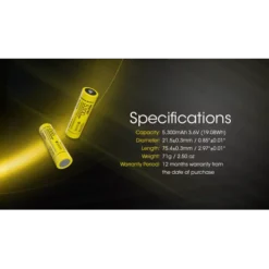 Nitecore 21700 NL2153 Li-ion Battery (5300mAh) -Outdoor Gear Pro Nitecore NL2153 9