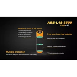 Fenix ARB-L18 18650 3500mAh Battery -Outdoor Gear Pro arb l18 3500 4