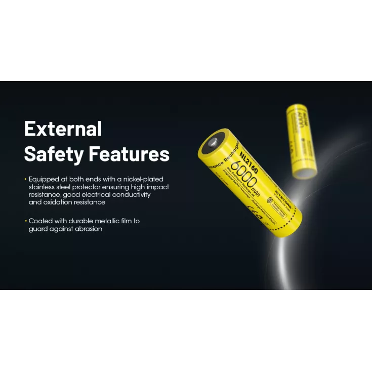 Nitecore 21700 NL2160 Li-ion Battery (6000mAh) 5 Nitecore 21700 NL2160 Li-ion Battery (6000mAh) - Image 5
